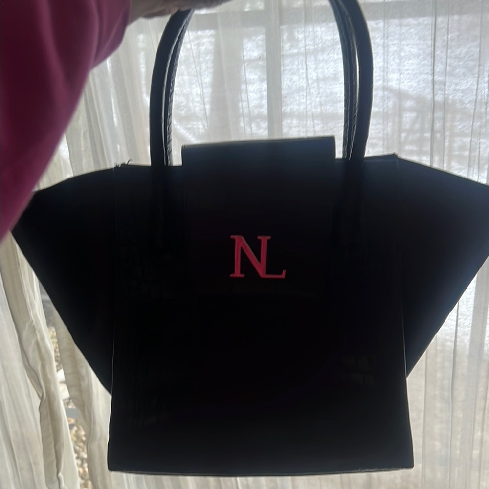 Nl Black Croco Pattern Work Bag - image 2